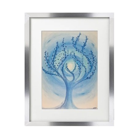 Arbre bleu en flammes