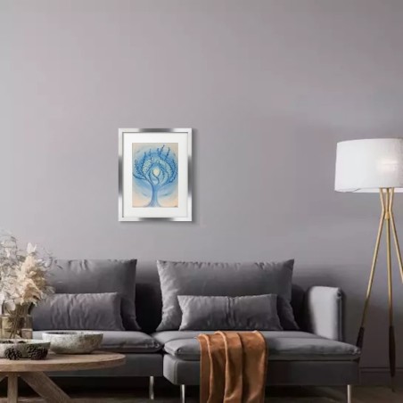 Arbre bleu en flammes