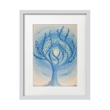 Arbre bleu en flammes
