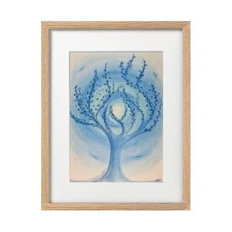 Arbre bleu en flammes