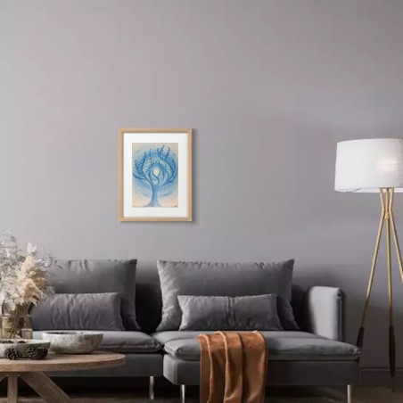 Arbre bleu en flammes