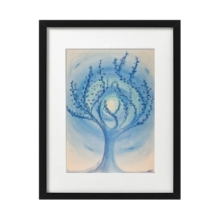Arbre bleu en flammes