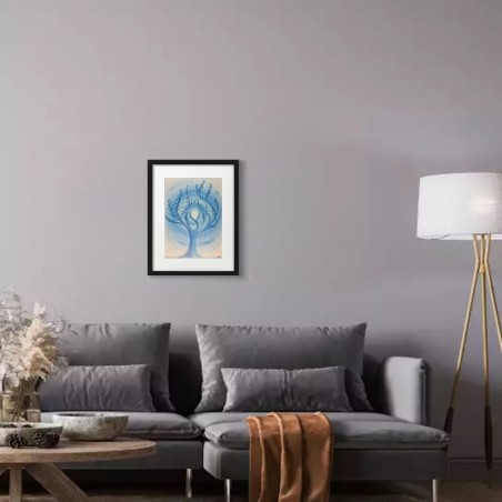 Arbre bleu en flammes