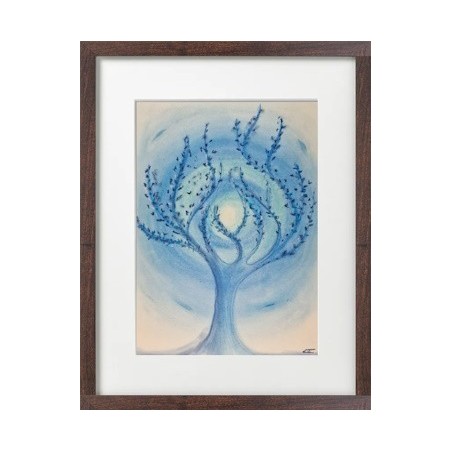 Arbre bleu en flammes