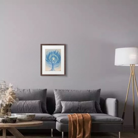 Arbre bleu en flammes