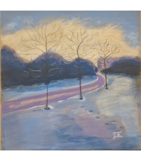 Sentiers d'hiver au crépuscule